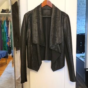 Women's BlankNYC Leather blazer size large. Black never worn!